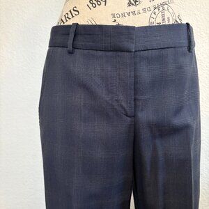 Theory Navy/Plaid Trouser Pant, Size 4